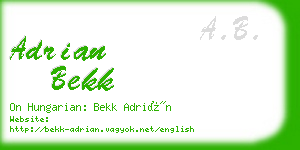 adrian bekk business card